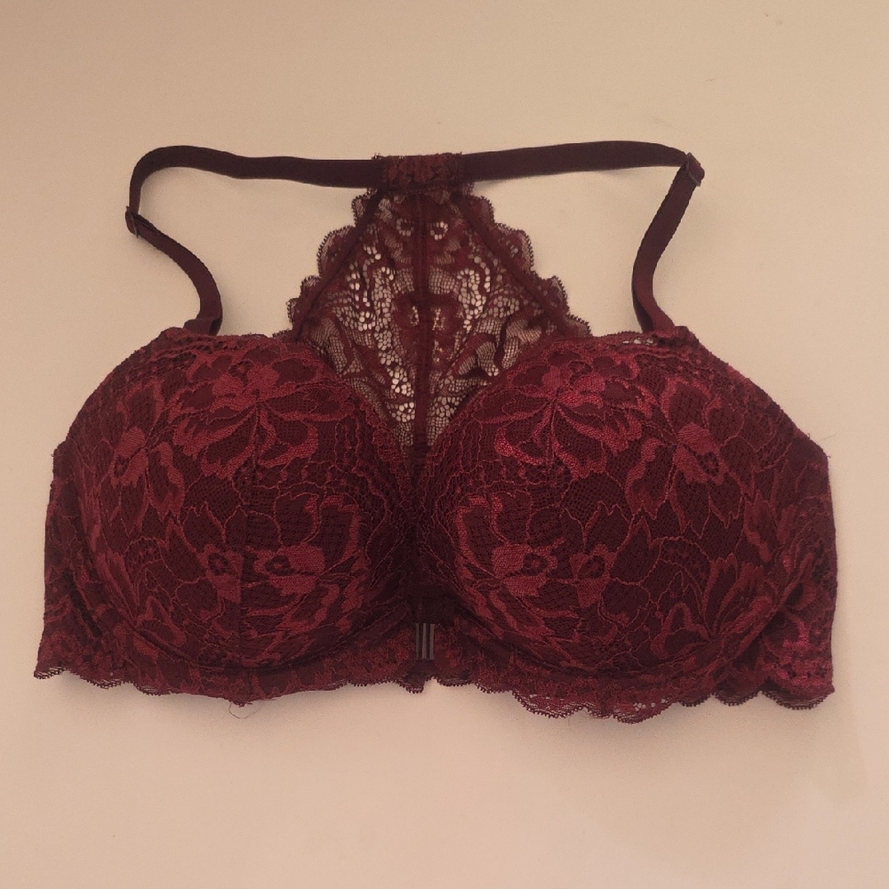 Victoria's Secret (PINK) Red Lace Push-Up Bra
